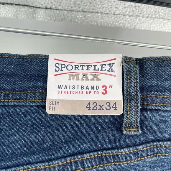 IZOD Men’s Slim Fit Ultra Soft Flex Stretch Jeans Vespa Blue 42x34 NWT - Picture 12 of 16